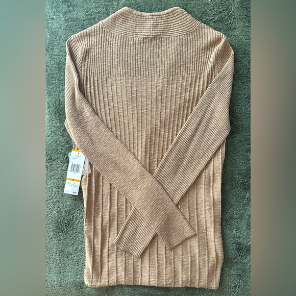 Jones New York Small Mocha Women’s Ribbed Cardigan - Earth Tone Cardigan - Picture 8 of 8